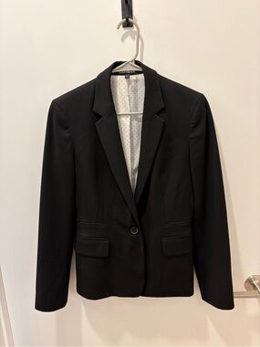 Express Black Single-Button Notch Lapel Blazer